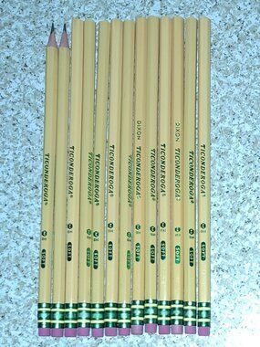 NEW Lot of 13 Ticonderoga Wood Pencils HB2 0.3 mm Lead Soft